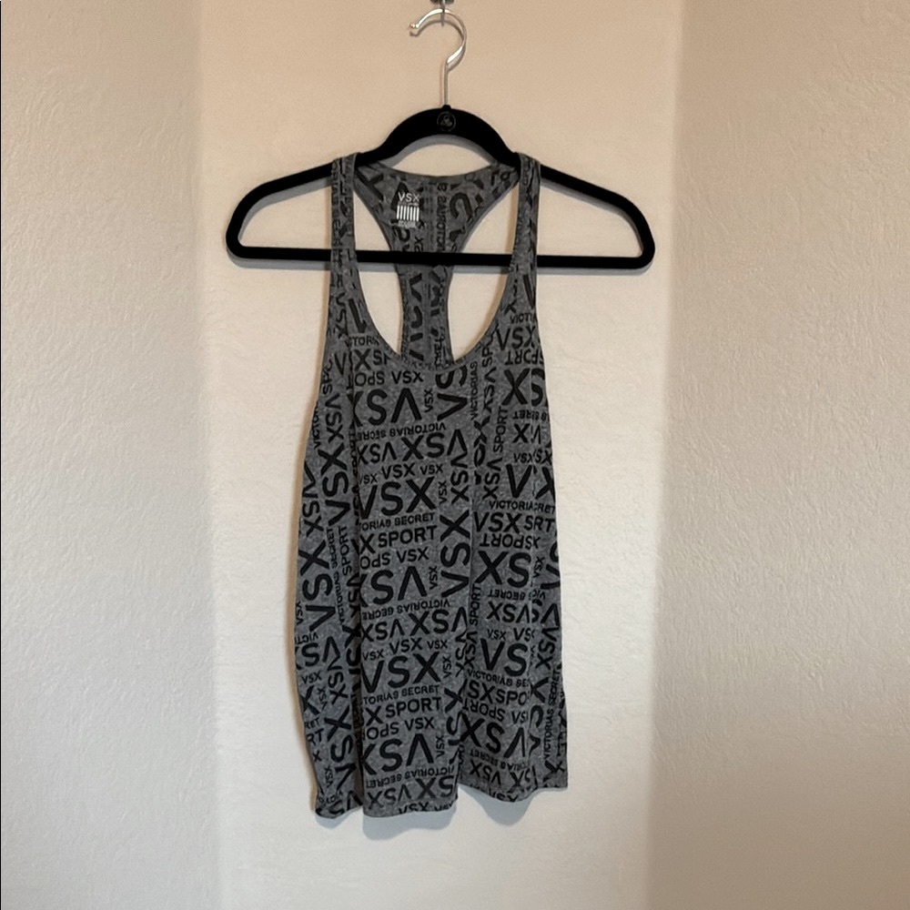 Victoria's Secret Graphic Gray Sleeveless Tank Top